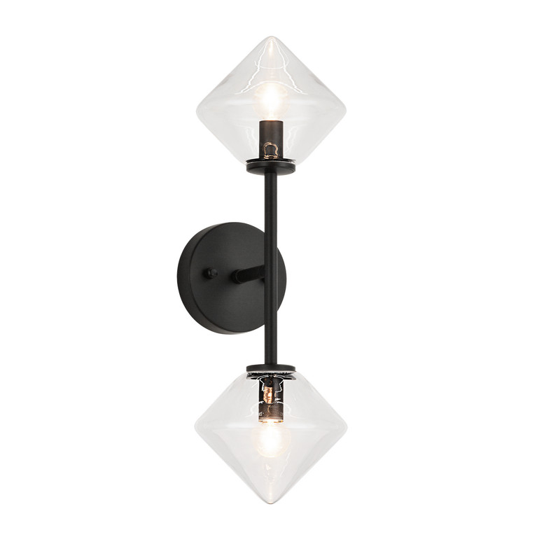 Matteo Lighting - W81742BKCL - Two Light Wall Sconce - Novo - Black