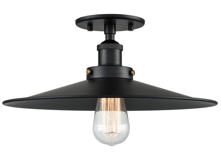 Matteo Lighting - X46113BKBK - One Light Flush Mount - BULSTRODE'S WORKSHOP - Black