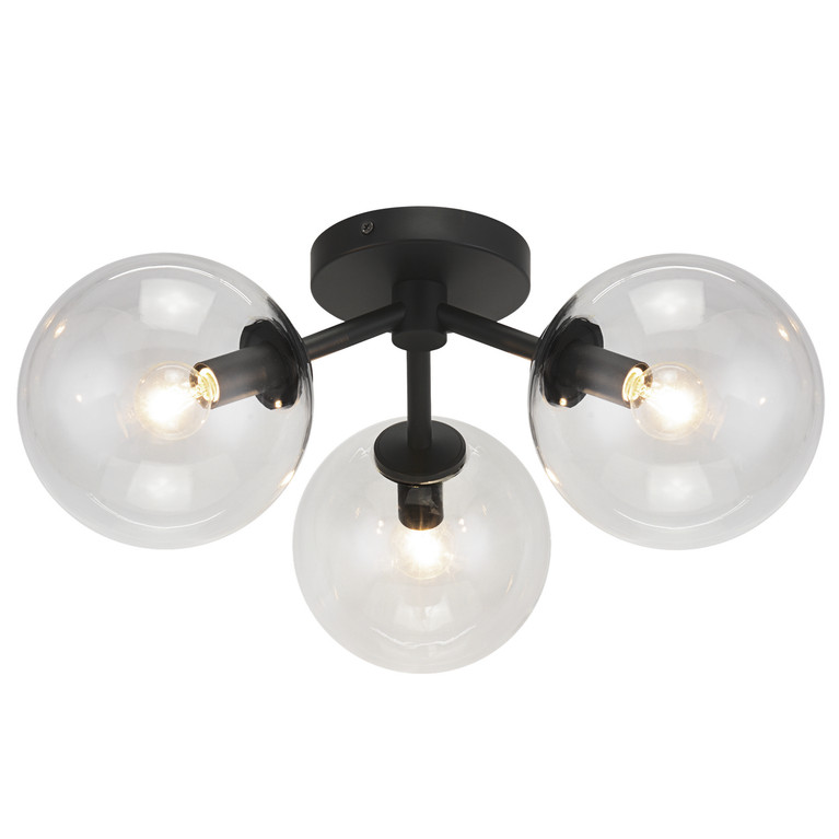 Matteo Lighting - X81703BKCL - Three Light Ceiling Mount - Novo - Black