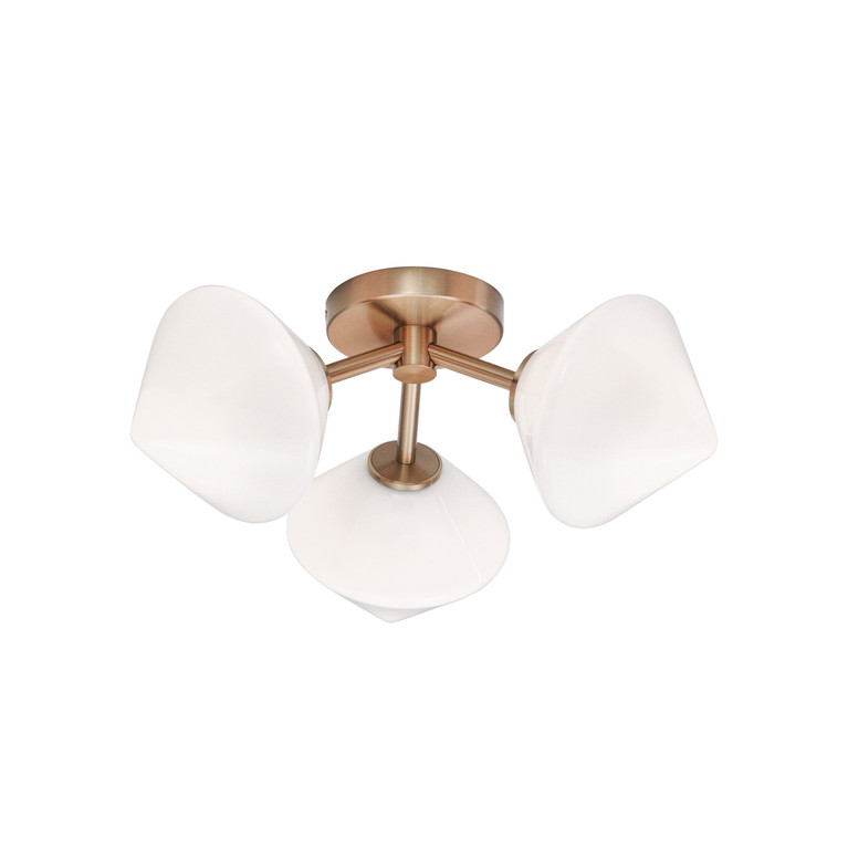 Matteo Lighting - X81743AGOP - Three Light Ceiling Mount - NOVO - Aged Gold Brass