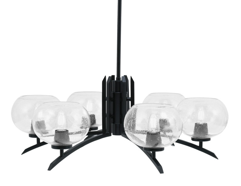 Toltec Lighting - 3706-MB-202 - Six Light Chandelier - Kurve - Matte Black