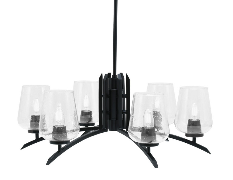 Toltec Lighting - 3706-MB-210 - Six Light Chandelier - Kurve - Matte Black