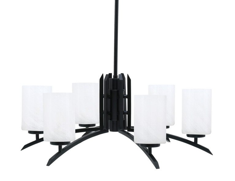 Toltec Lighting - 3706-MB-3001 - Six Light Chandelier - Kurve - Matte Black