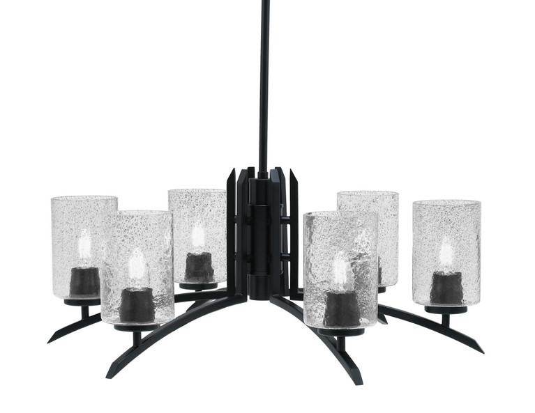 Toltec Lighting - 3706-MB-3002 - Six Light Chandelier - Kurve - Matte Black