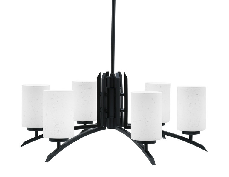 Toltec Lighting - 3706-MB-310 - Six Light Chandelier - Kurve - Matte Black