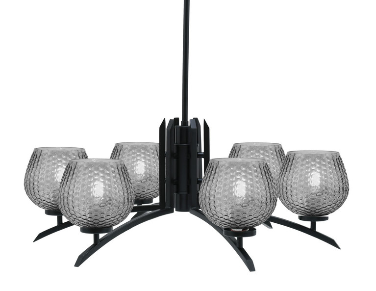 Toltec Lighting - 3706-MB-4602 - Six Light Chandelier - Kurve - Matte Black