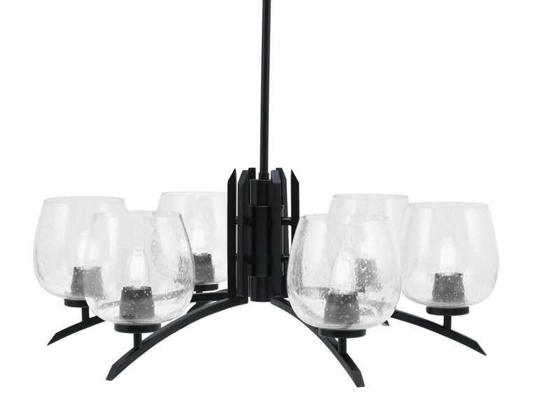 Toltec Lighting - 3706-MB-4810 - Six Light Chandelier - Kurve - Matte Black