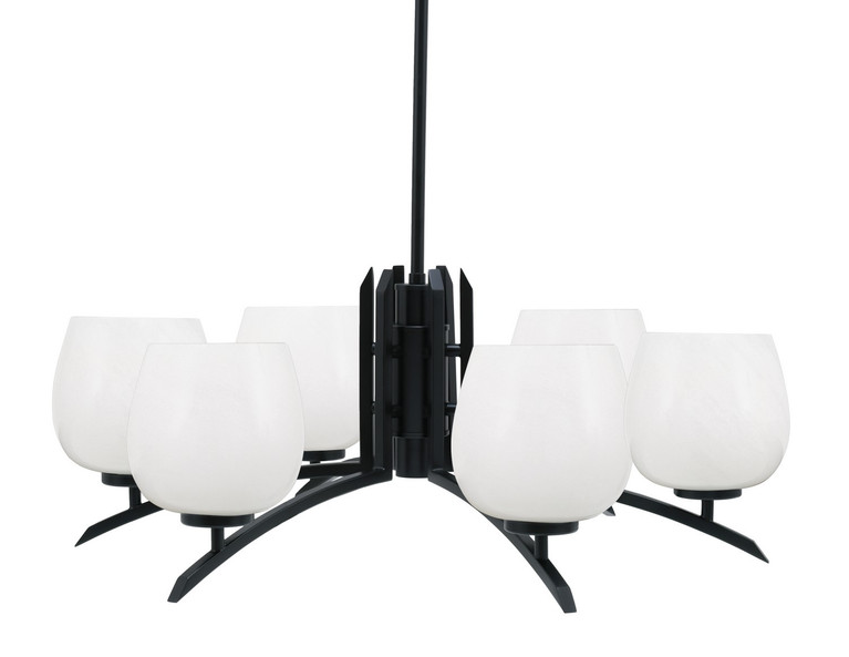 Toltec Lighting - 3706-MB-4811 - Six Light Chandelier - Kurve - Matte Black