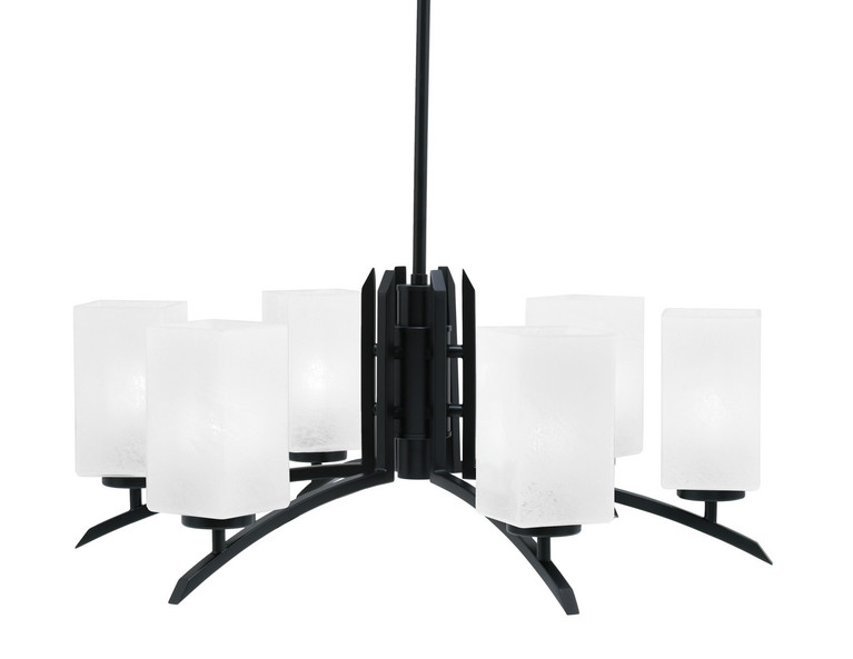 Toltec Lighting - 3706-MB-541 - Six Light Chandelier - Kurve - Matte Black