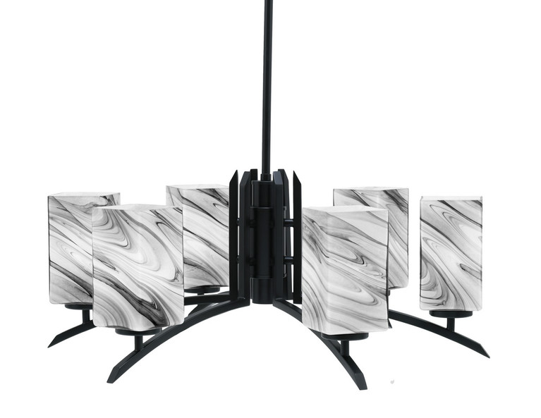 Toltec Lighting - 3706-MB-549 - Six Light Chandelier - Kurve - Matte Black