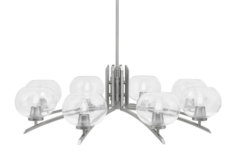 Toltec Lighting - 3708-GP-202 - Eight Light Chandelier - Kurve - Graphite