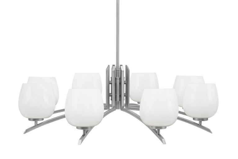 Toltec Lighting - 3708-GP-4811 - Eight Light Chandelier - Kurve - Graphite