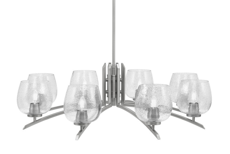 Toltec Lighting - 3708-GP-4812 - Eight Light Chandelier - Kurve - Graphite