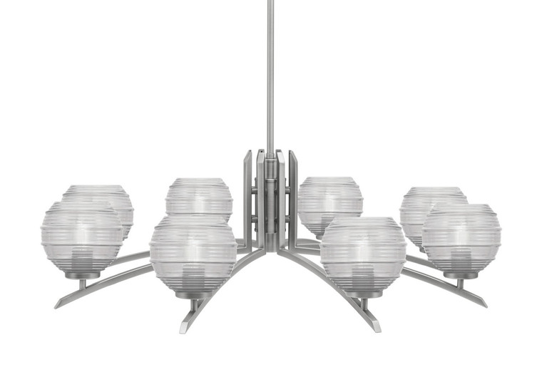 Toltec Lighting - 3708-GP-5110 - Eight Light Chandelier - Kurve - Graphite