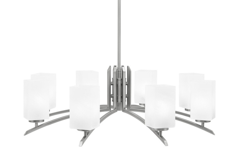 Toltec Lighting - 3708-GP-541 - Eight Light Chandelier - Kurve - Graphite