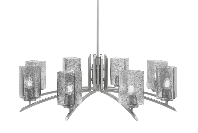 Toltec Lighting - 3708-GP-542 - Eight Light Chandelier - Kurve - Graphite