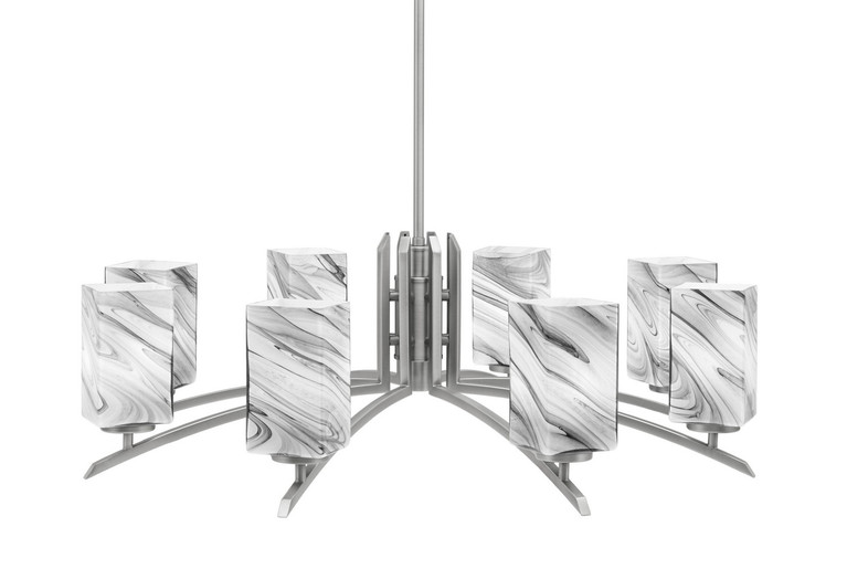 Toltec Lighting - 3708-GP-549 - Eight Light Chandelier - Kurve - Graphite