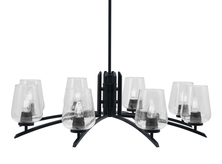 Toltec Lighting - 3708-MB-210 - Eight Light Chandelier - Kurve - Matte Black