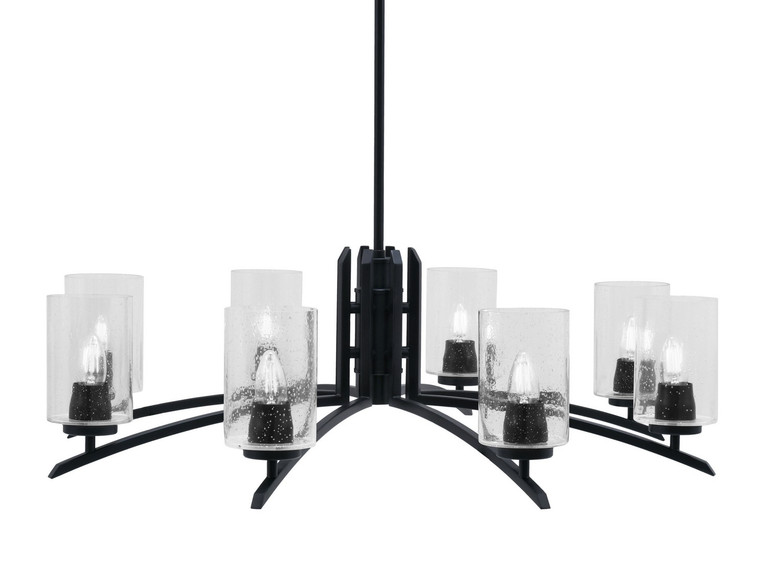 Toltec Lighting - 3708-MB-300 - Eight Light Chandelier - Kurve - Matte Black
