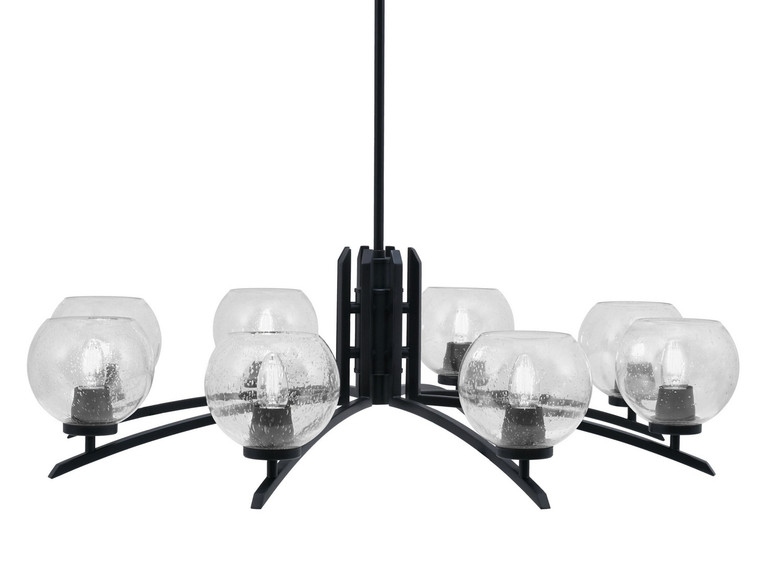 Toltec Lighting - 3708-MB-4100 - Eight Light Chandelier - Kurve - Matte Black