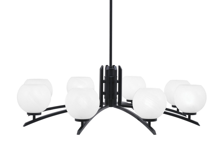 Toltec Lighting - 3708-MB-4101 - Eight Light Chandelier - Kurve - Matte Black