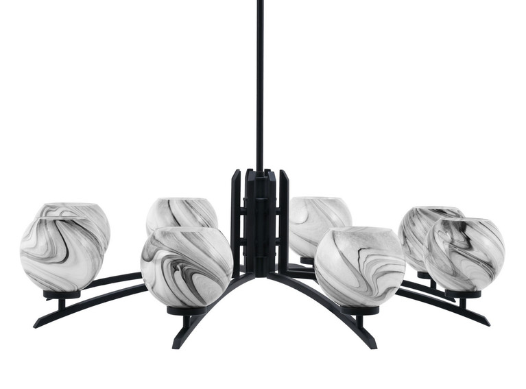 Toltec Lighting - 3708-MB-4109 - Eight Light Chandelier - Kurve - Matte Black