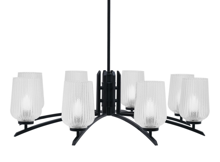 Toltec Lighting - 3708-MB-4250 - Eight Light Chandelier - Kurve - Matte Black