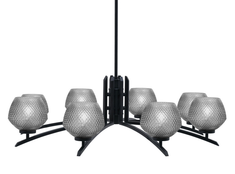 Toltec Lighting - 3708-MB-4622 - Eight Light Chandelier - Kurve - Matte Black