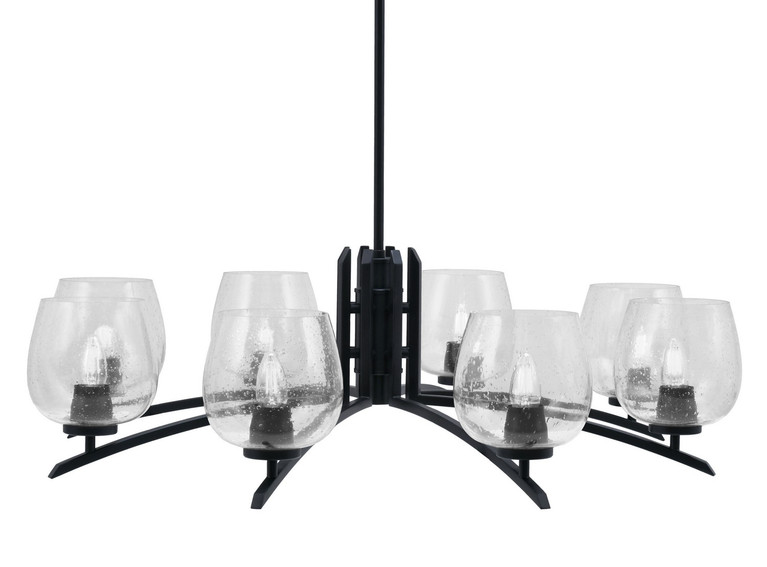 Toltec Lighting - 3708-MB-4810 - Eight Light Chandelier - Kurve - Matte Black