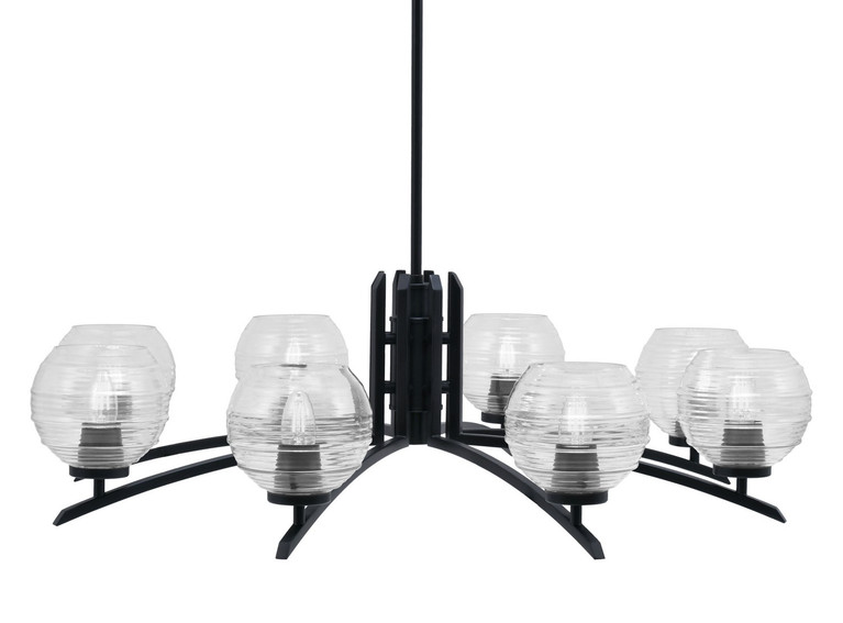 Toltec Lighting - 3708-MB-5110 - Eight Light Chandelier - Kurve - Matte Black