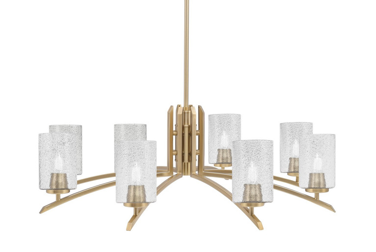 Toltec Lighting - 3708-NAB-3002 - Eight Light Chandelier - Kurve - New Age Brass