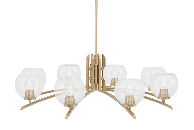 Toltec Lighting - 3708-NAB-4100 - Eight Light Chandelier - Kurve - New Age Brass