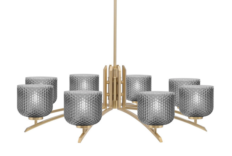 Toltec Lighting - 3708-NAB-4612 - Eight Light Chandelier - Kurve - New Age Brass