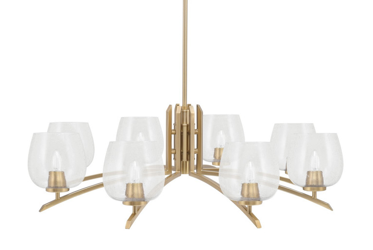 Toltec Lighting - 3708-NAB-4810 - Eight Light Chandelier - Kurve - New Age Brass