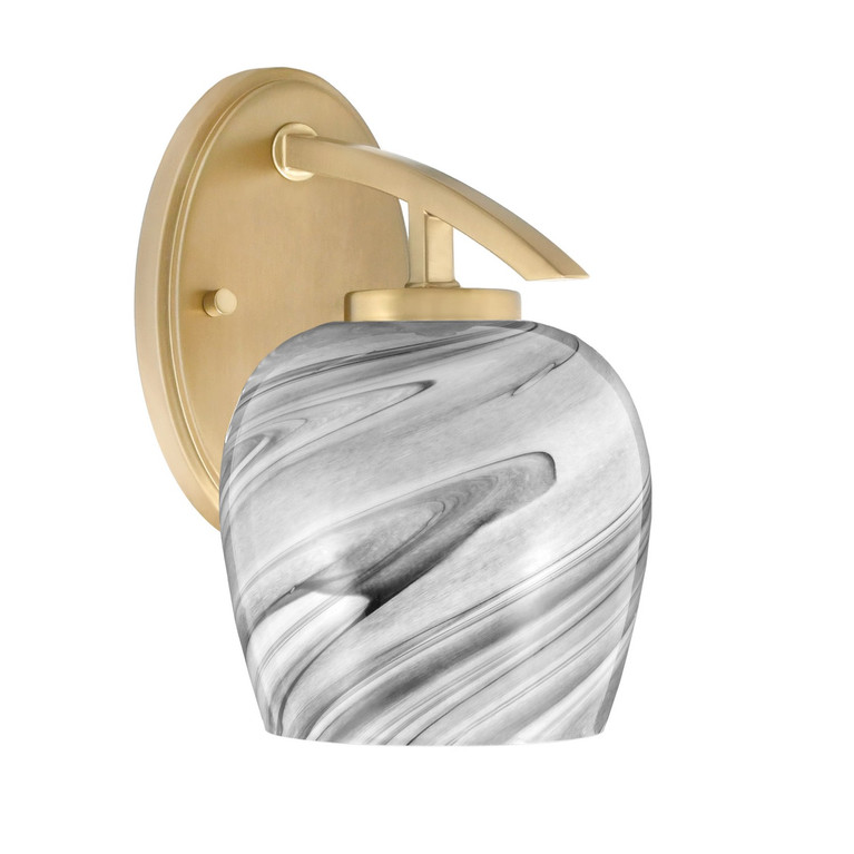 Toltec Lighting - 3720-NAB-4819 - One Light Wall Sconce - Kurve - New Age Brass