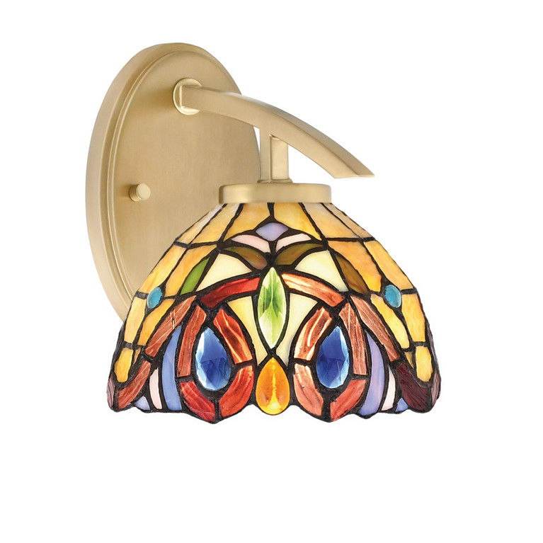 Toltec Lighting - 3720-NAB-9445 - One Light Wall Sconce - Kurve - New Age Brass