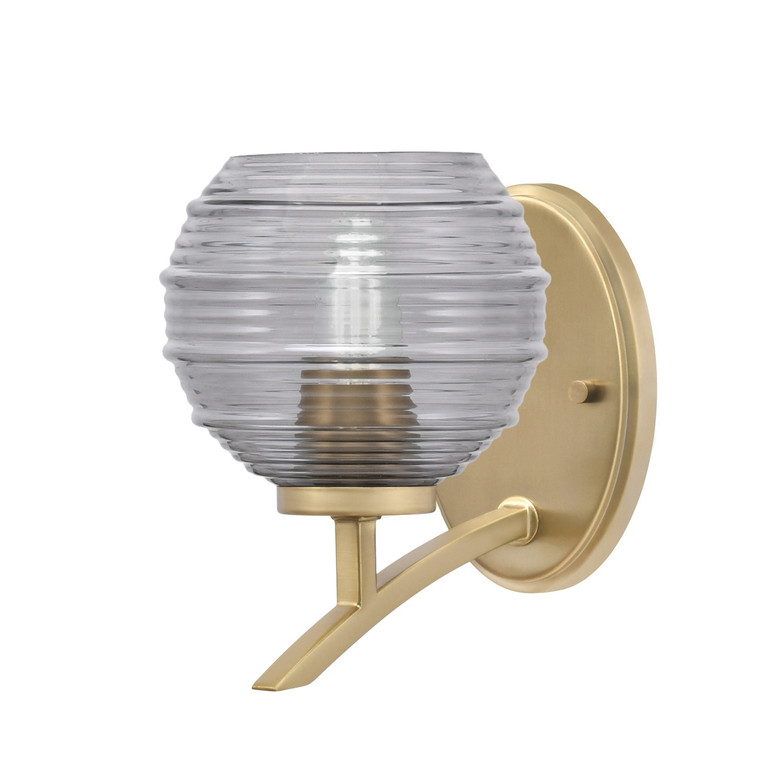 Toltec Lighting - 3721-NAB-5112 - One Light Wall Sconce - Kurve - New Age Brass