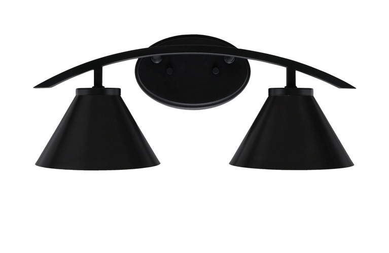 Toltec Lighting - 3722-MB-421-MB - Two Light Bath Bar - Kurve - Matte Black