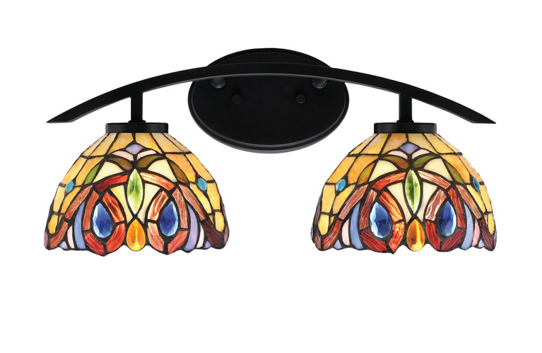 Toltec Lighting - 3722-MB-9445 - Two Light Bath Bar - Kurve - Matte Black