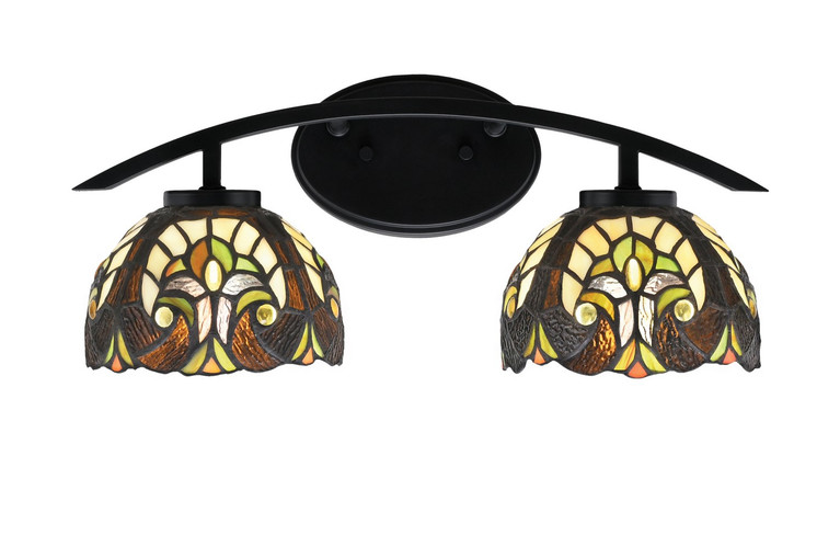 Toltec Lighting - 3722-MB-9945 - Two Light Bath Bar - Kurve - Matte Black