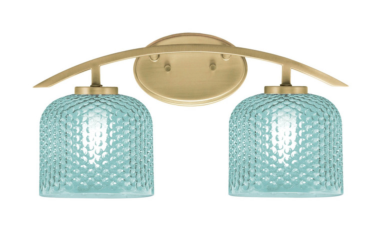 Toltec Lighting - 3722-NAB-4615 - Two Light Bath Bar - Kurve - New Age Brass