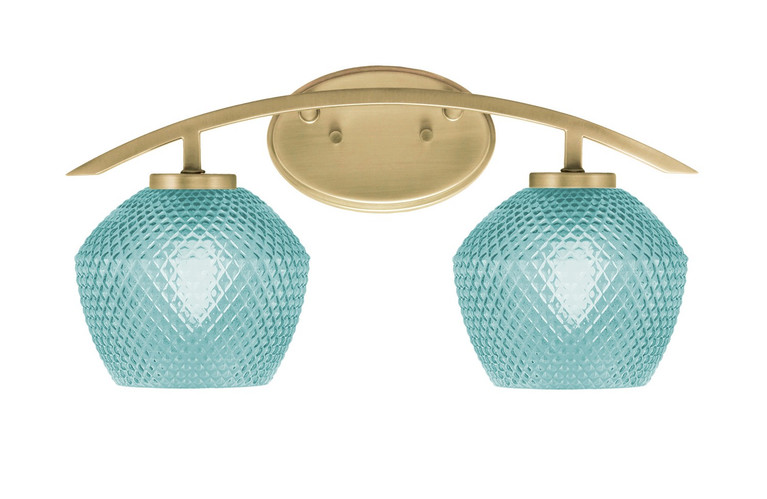 Toltec Lighting - 3722-NAB-4625 - Two Light Bath Bar - Kurve - New Age Brass