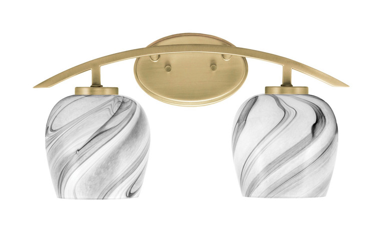 Toltec Lighting - 3722-NAB-4819 - Two Light Bath Bar - Kurve - New Age Brass