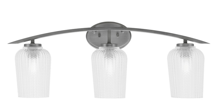 Toltec Lighting - 3723-GP-4250 - Three Light Bath Bar - Kurve - Graphite