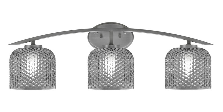 Toltec Lighting - 3723-GP-4612 - Three Light Bath Bar - Kurve - Graphite