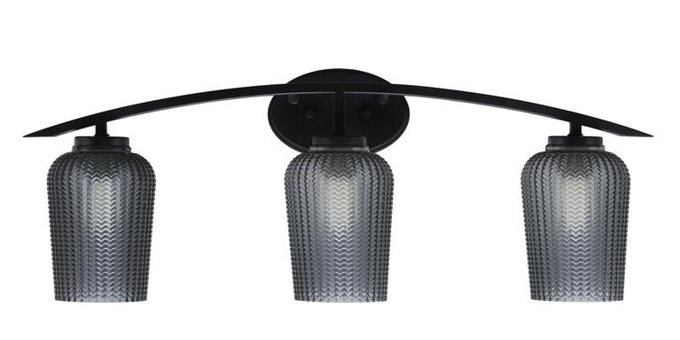 Toltec Lighting - 3723-MB-4252 - Three Light Bath Bar - Kurve - Matte Black