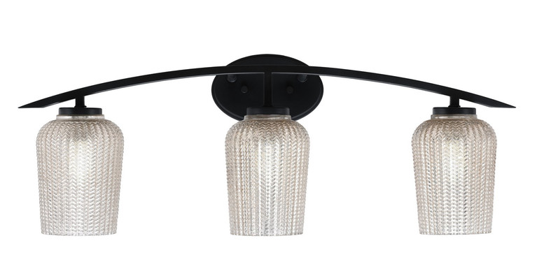 Toltec Lighting - 3723-MB-4253 - Three Light Bath Bar - Kurve - Matte Black