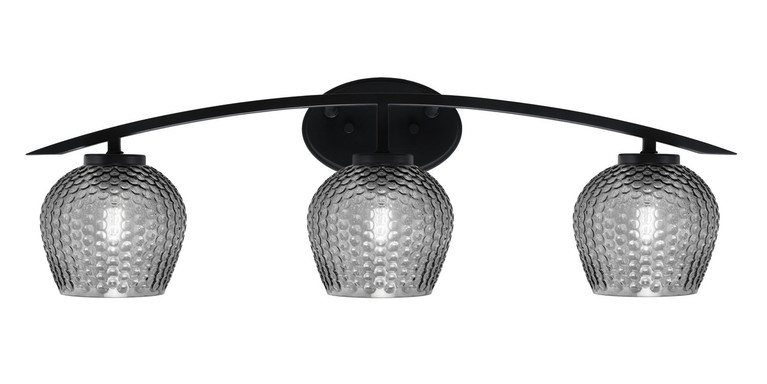 Toltec Lighting - 3723-MB-4602 - Three Light Bath Bar - Kurve - Matte Black