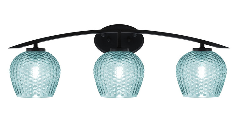 Toltec Lighting - 3723-MB-4605 - Three Light Bath Bar - Kurve - Matte Black