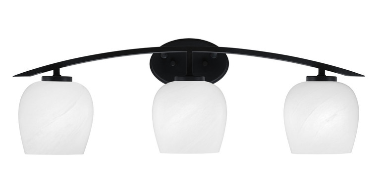 Toltec Lighting - 3723-MB-4811 - Three Light Bath Bar - Kurve - Matte Black